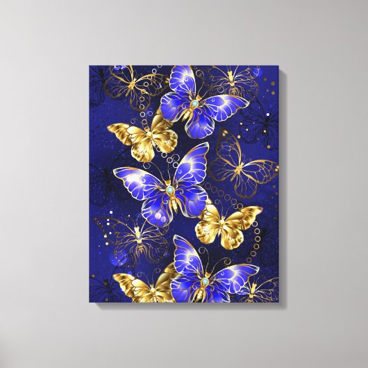 Toile Composition avec papillons Sapphire (Recto)