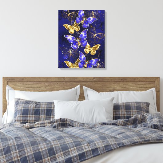 Toile Composition avec papillons Sapphire (Insitu(Chambre))