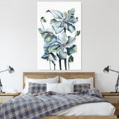 Toile Composition de fleurs botaniques bleues peintes à (Insitu(Chambre))