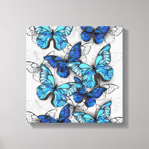 Toile Composition des White and Blue Butterflies
