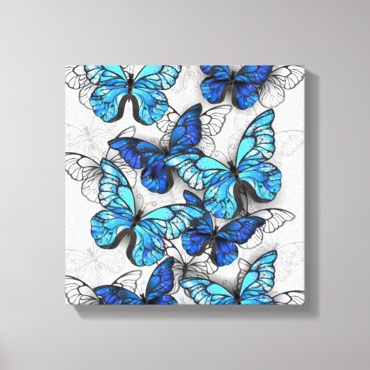 Toile Composition des White and Blue Butterflies (Recto)