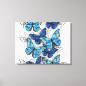 Toile Composition des White and Blue Butterflies (Recto)