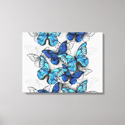 Toile Composition des White and Blue Butterflies (Recto)