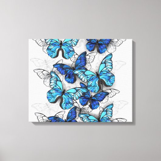 Toile Composition des White and Blue Butterflies (Recto)