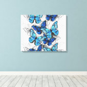 Toile Composition des White and Blue Butterflies (Insitu (Plancher de Bois))