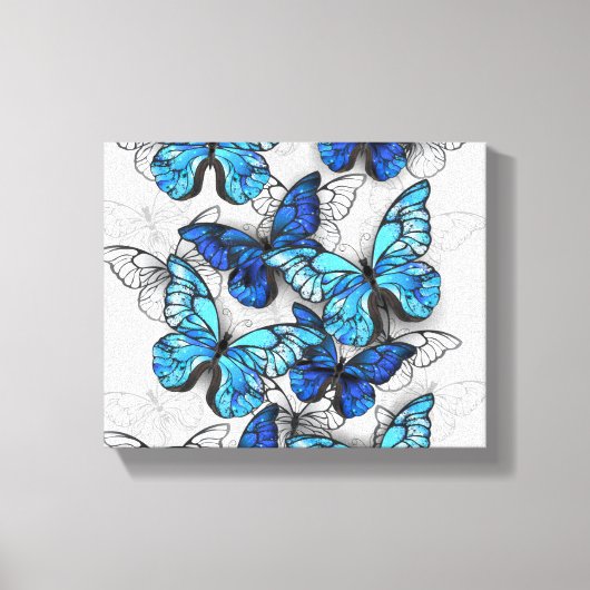 Toile Composition des White and Blue Butterflies (Recto)