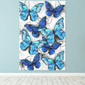 Toile Composition des White and Blue Butterflies (Insitu (Plancher de Bois))