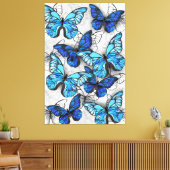Toile Composition des White and Blue Butterflies (Insitu(Salon))