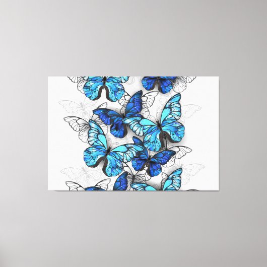 Toile Composition des White and Blue Butterflies (Recto)