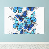 Toile Composition des White and Blue Butterflies (Insitu (Plancher de Bois))
