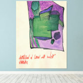 Toile Composition en vert et violet ( (Insitu (Plancher de Bois))
