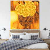 Toile Composition Florale Dorée (Insitu(Chambre))