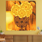 Toile Composition Florale Dorée (Insitu(Salon))