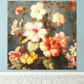 Toile Composition florale vintage vibrante (Insitu (Plancher de Bois))