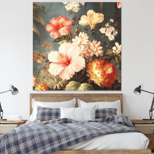 Toile Composition florale vintage vibrante (Insitu(Chambre))
