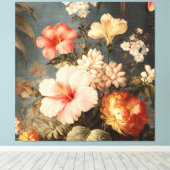 Toile Composition florale vintage vibrante (Insitu (Plancher de Bois))