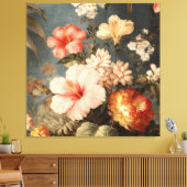 Toile Composition florale vintage vibrante (Insitu(Salon))