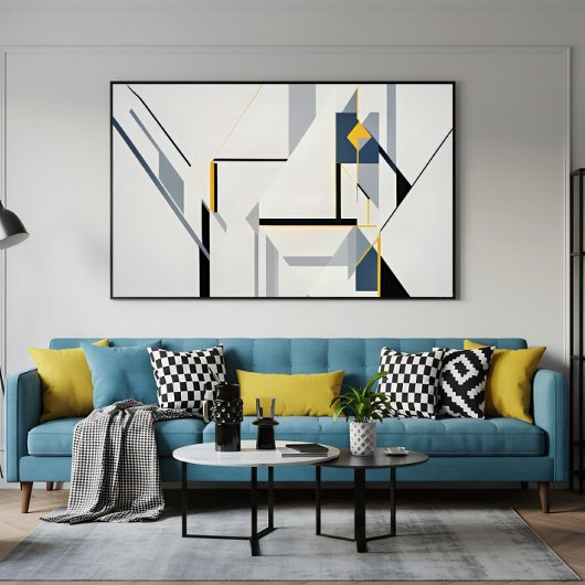 Toile Composition Géométrique Abstraite Moderne
