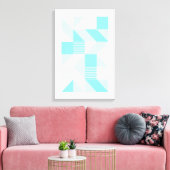 Toile Composition géométrique dans des tons d'aqua (Insitu(Salon))