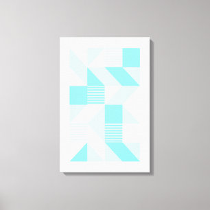 Toile Composition géométrique dans des tons d'aqua
