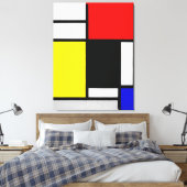 TOILE COMPOSITION MONDRIENNE AVEC ROUGE, JAUNE, NOIR 192 (Insitu(Chambre))
