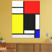 TOILE COMPOSITION MONDRIENNE AVEC ROUGE, JAUNE, NOIR 192 (Insitu(Salon))