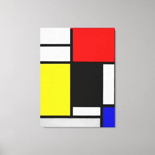 TOILE COMPOSITION MONDRIENNE AVEC ROUGE, JAUNE, NOIR 192 (Recto)