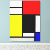 TOILE COMPOSITION MONDRIENNE AVEC ROUGE, JAUNE, NOIR 192 (Insitu (Plancher de Bois))