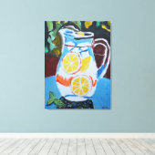 Toile Composition nature morte de pichet de citronnade f (Insitu (Plancher de Bois))