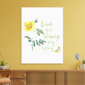 Toile Comptez vos bénédictions - pavot jaune vintage (Insitu(Salon))