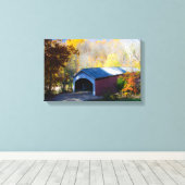 Toile Comté de Narrow Covered Bridge Parke, Indiana (Insitu (Plancher de Bois))