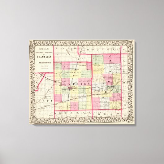 Toile Comtés de Champaign, Vermillion (Recto)