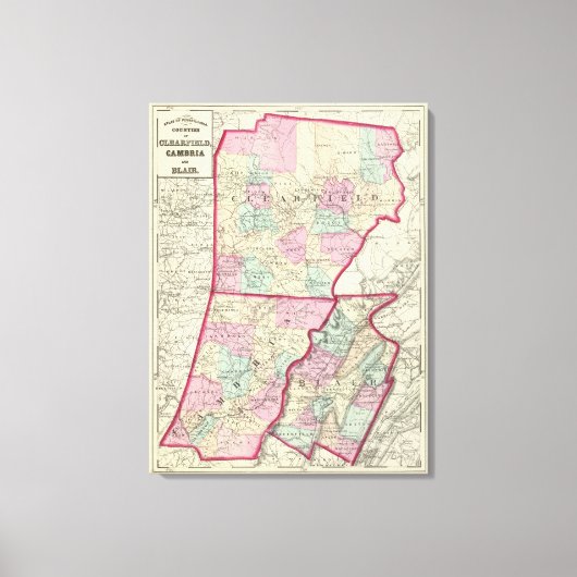Toile Comtés de Clearfield, Cambria, Blair (Recto)