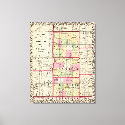 Toile Comtés de Jefferson, Franklin, Williamson (Recto)