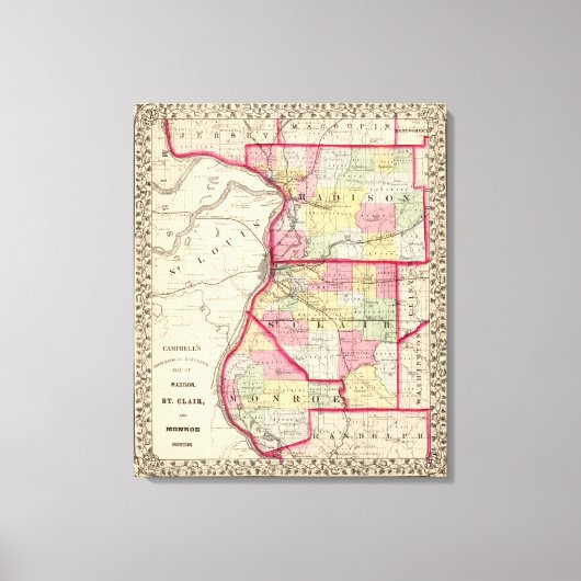 Toile Comtés de Madison, St Clair, Monroe (Recto)