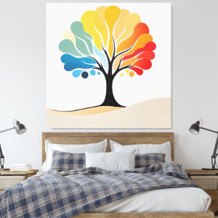 Toile Conception Abstraite de l'arbre coloré