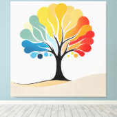 Toile Conception Abstraite de l'arbre coloré (Insitu (Plancher de Bois))