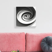Toile Conception Abstraite Élégante en Spirale Noir et B (Insitu(Salon))