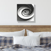 Toile Conception Abstraite Élégante en Spirale Noir et B (Insitu(Chambre))