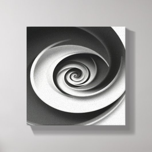Toile Conception Abstraite Élégante en Spirale Noir et B (Recto)