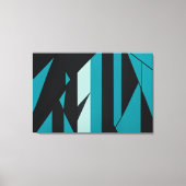 Toile Conception Abstraite Turquoise Noir (Recto)