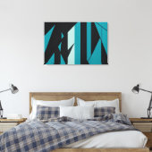 Toile Conception Abstraite Turquoise Noir (Insitu(Chambre))