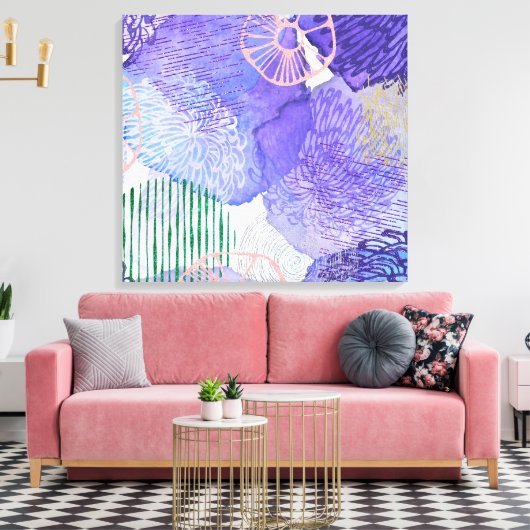 Toile Conception abstraite violette (Insitu(Salon))