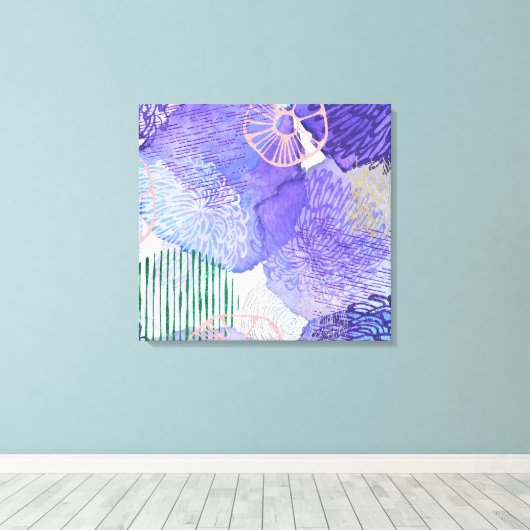 Toile Conception abstraite violette (Insitu (Plancher de Bois))