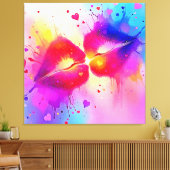 Toile Conception colorée de l'éclaboussure Kiss (Insitu(Salon))