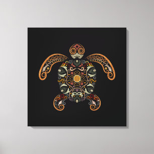 Toile Conception colorée de tortues vintages