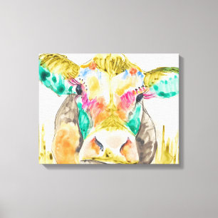 Toile Conception colorée de vache