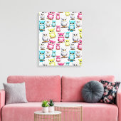 Toile Conception colorée d'oiseau de hibou (Insitu(Salon))