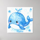 Toile conception de baleine mignonne kawaii (Recto)