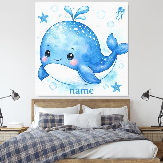 Toile conception de baleine mignonne kawaii (Insitu(Chambre))